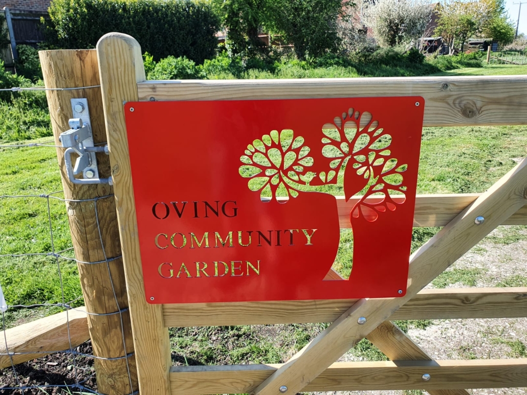 Oving Community Garden sign